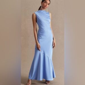 Significang Other Lana Cowl-Neck Tie-Back Satin Maxi Dress US 4